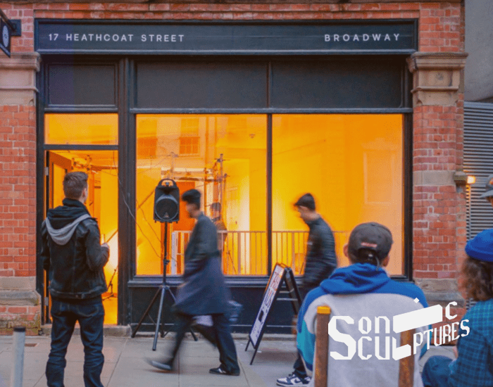 Outside Broadway Gallery during Sonic Sculptures event