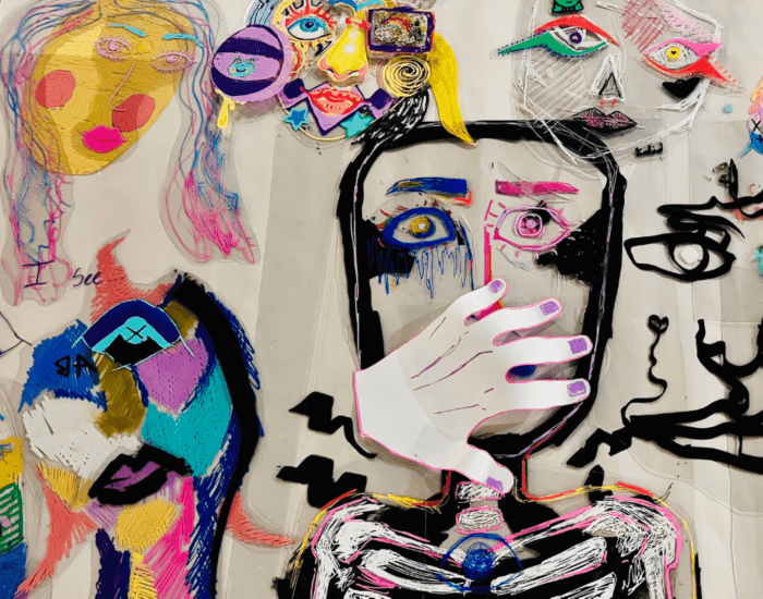 Crafted colourful self portraits