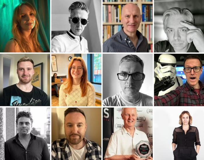 Twelve boxed portraits of course tutors