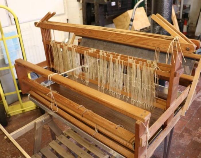 Antique loom, donated by the Framework Knitters Museum, Ruddington.